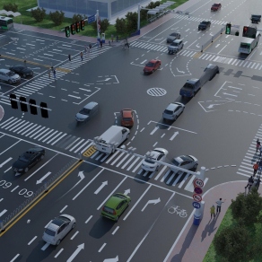 现代道路设施3D模型下载